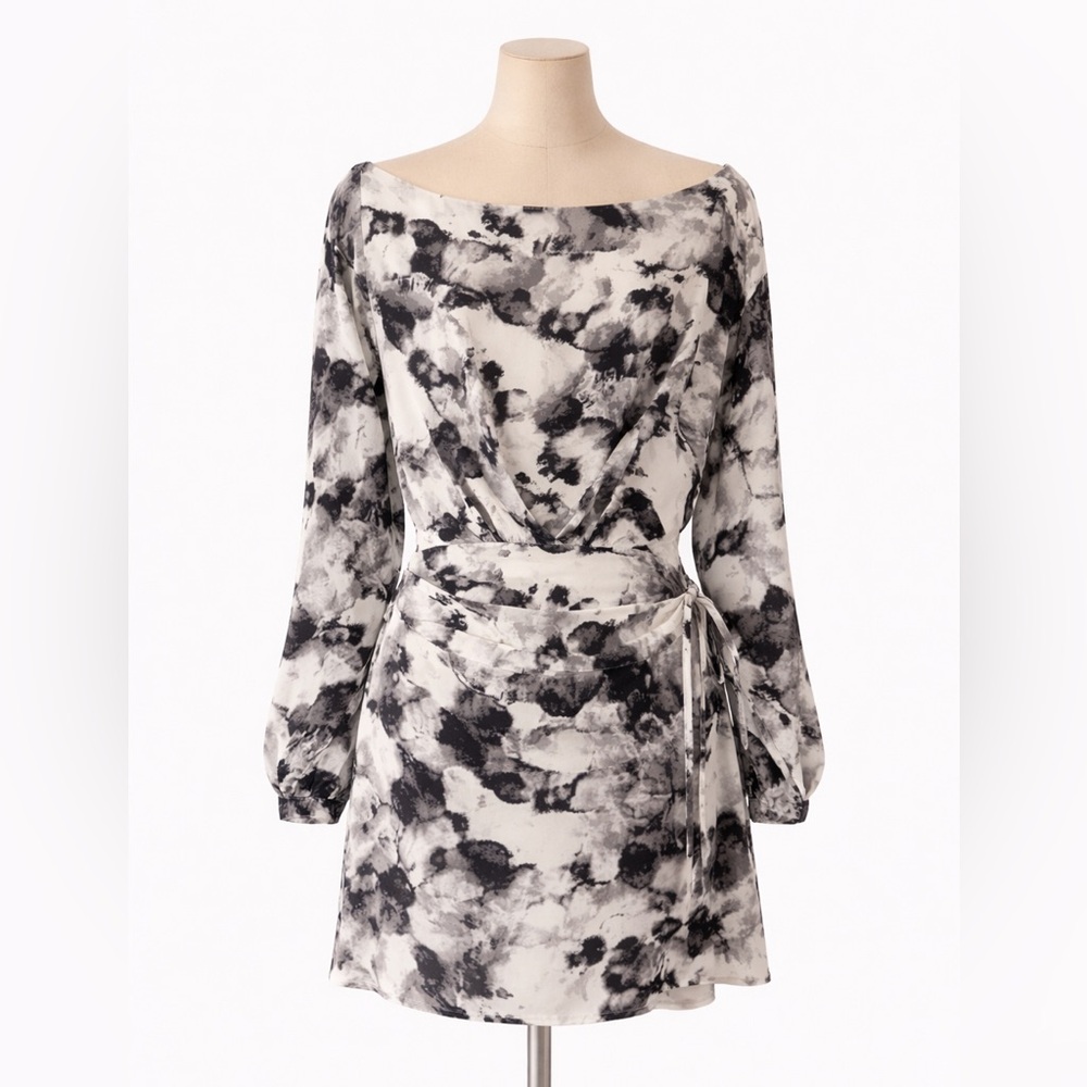 Forever 21 Black and White Tie-Dye Dress